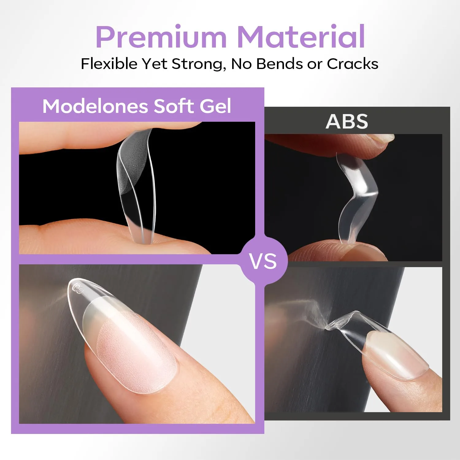 Modelones Short Round Nail Tips 360pcs Pre-etched False Oval Press On Nails