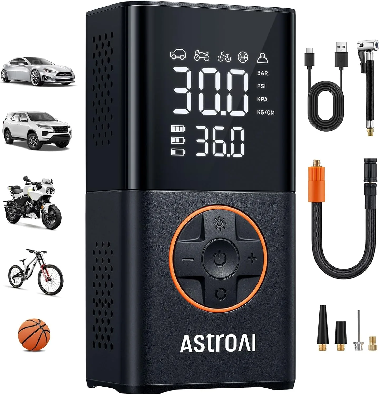AstroAI L7 Tire Inflator Portable Air Compressor,150 PSI Cordless Bike Pump