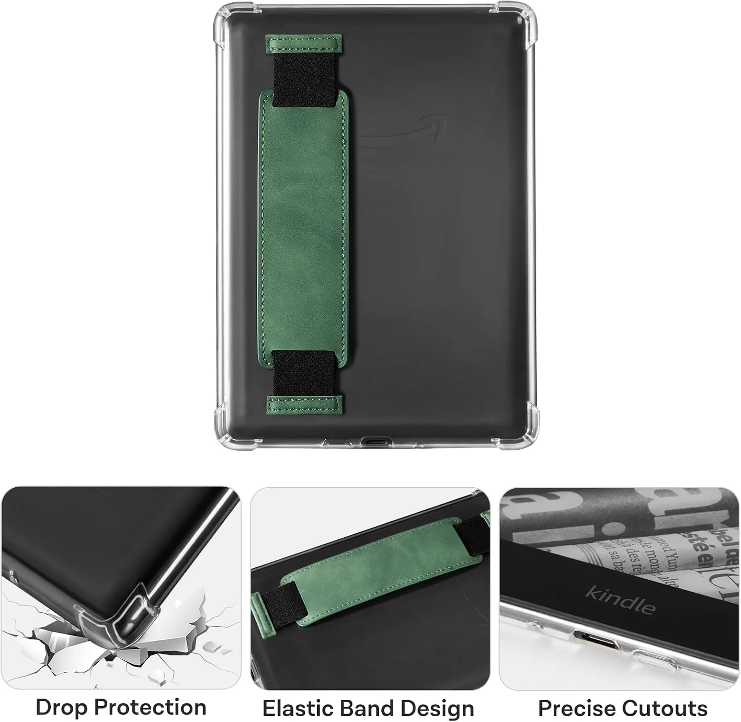 CoBak Clear Case & Hand Strap for Ebook 11th Gen 2021-Lightweight Scratch-Proof Silicone Back Cover.SW-ZML-3-2408271021-T, Shibui