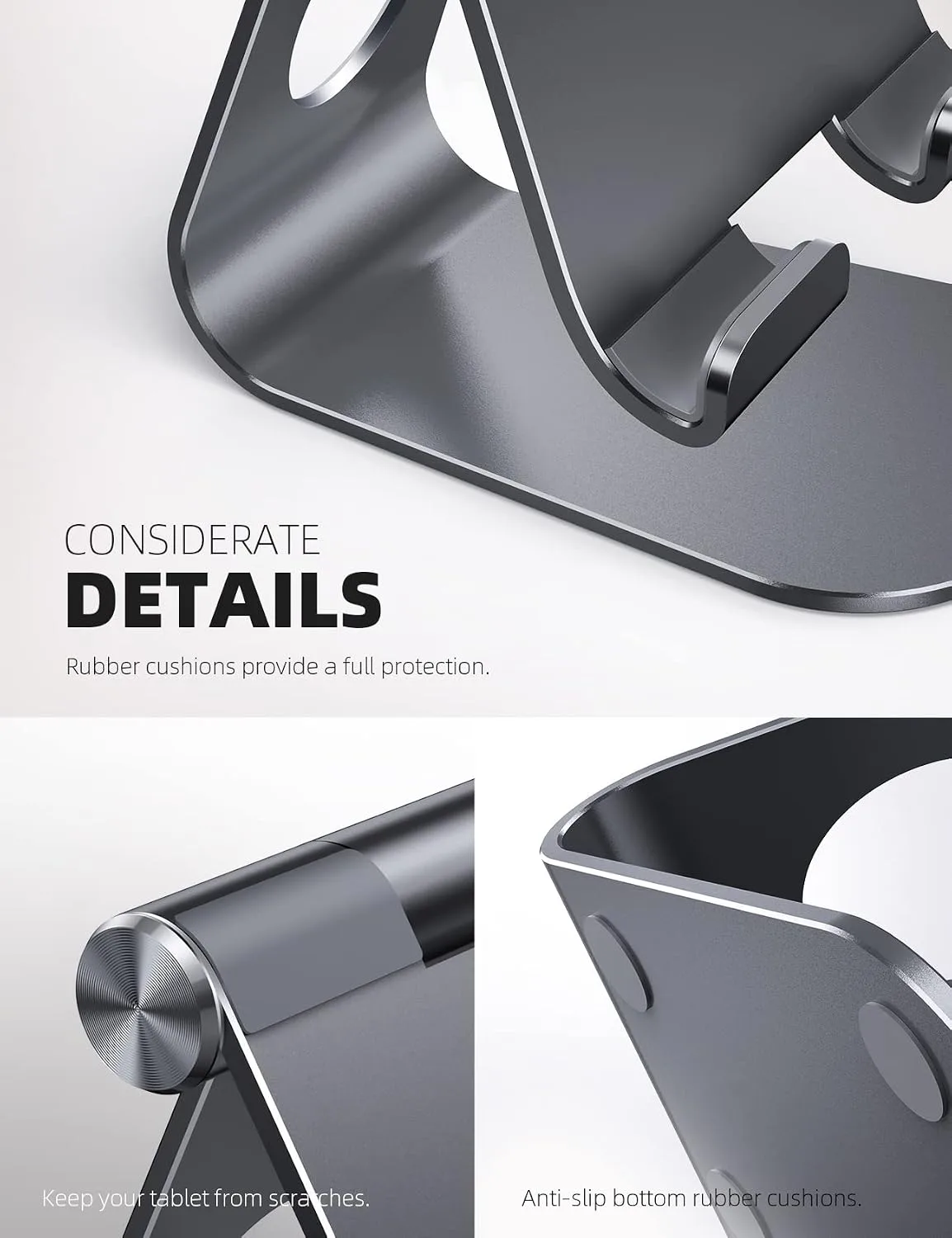 Lamicall iPad Stand Adjustable Tablet Holder, Sturdy Aluminum, Multi-Angle