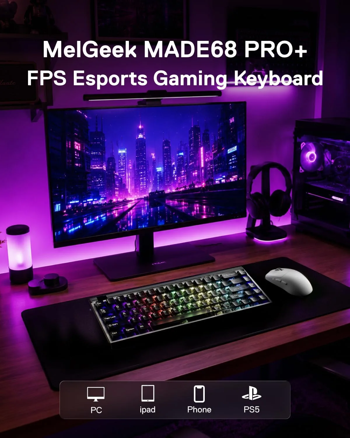 MelGeek MADE68 Pro+ Wired Hall Effect Magnetic Gaming Keyboard | 65% Layout