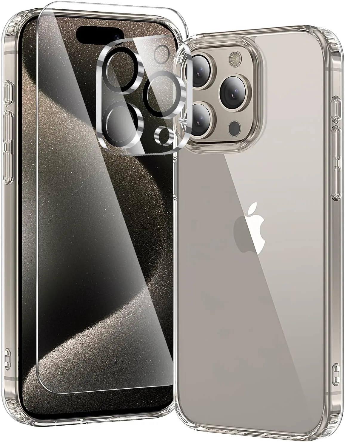 toushion 3 in 1 for iPhone 15 Pro Max Case Transparent