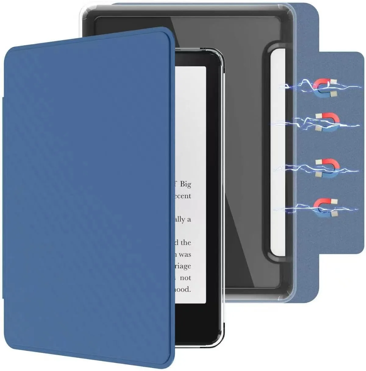 E NET-CASE Detachable Magnetic Case for 6" Kobo Clara Colour (2024) /Clara BW(2024) /2E(2022) eReader,Ultra Clear Back丨Easy to Detach & Attach丨Auto Sleep/Wake (Blue)