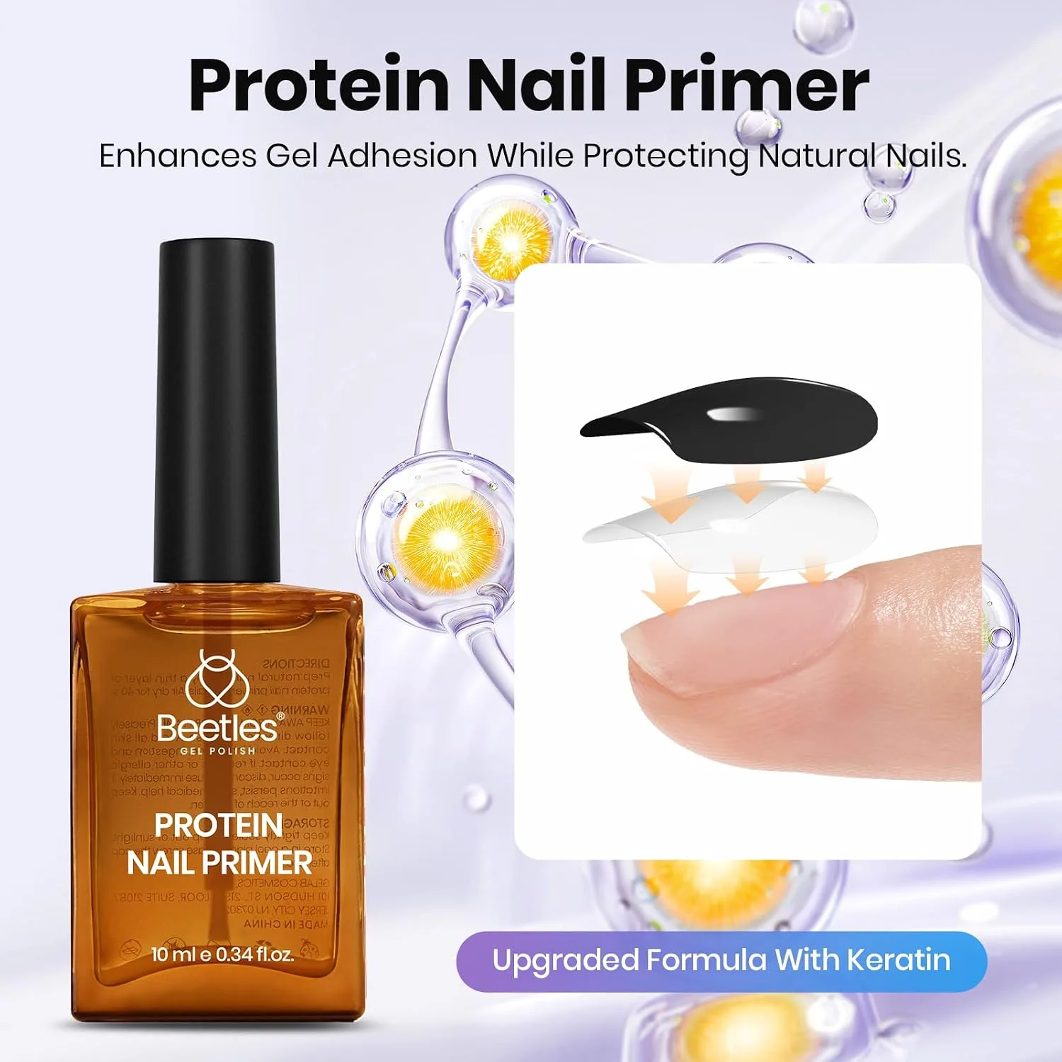 Beetles 4Pcs Protein Nail Prep Kit, Primer, Dehydrator, Base and Top Coat