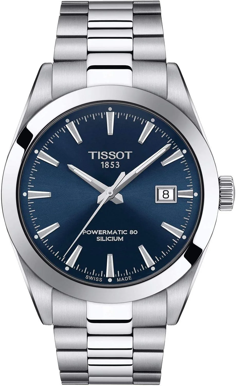 Tissot mens Gentleman Stainless Steel Dress Watch Grey T1274071104100