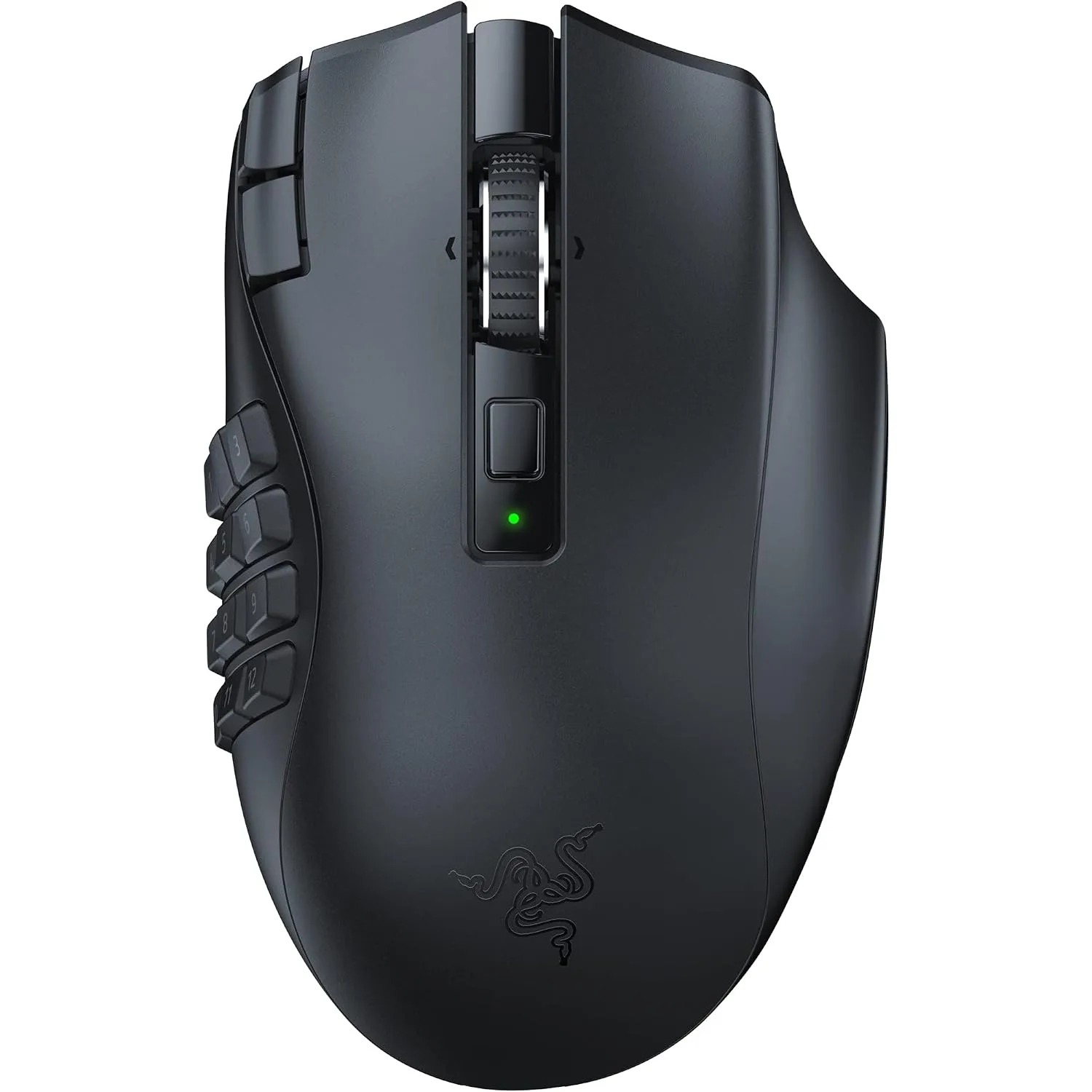 Razer Naga V2 HyperSpeed Wireless MMO Gaming Mouse, 400 Hr Battery, Black