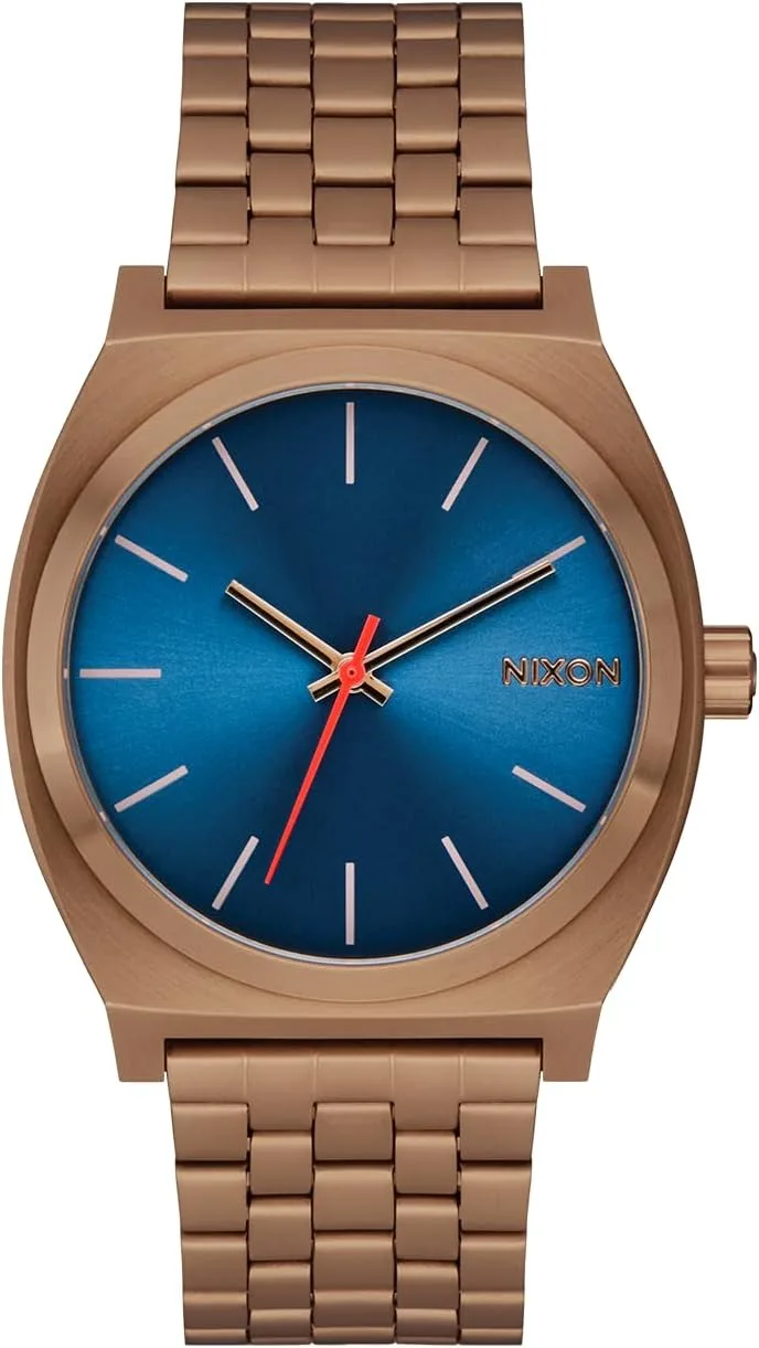 NIXON Time Teller A045 - 100m Water Resistant Men's Analog Fashion Watch (37mm Watch Face, 19.5mm-18mm Stainless Steel Band)