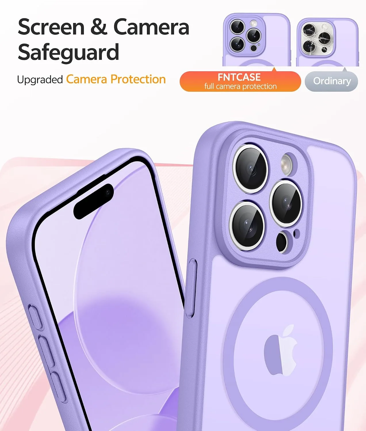 FNTCASE for iPhone 13 Pro Max Case, Fit for Magsafe, Light Purple