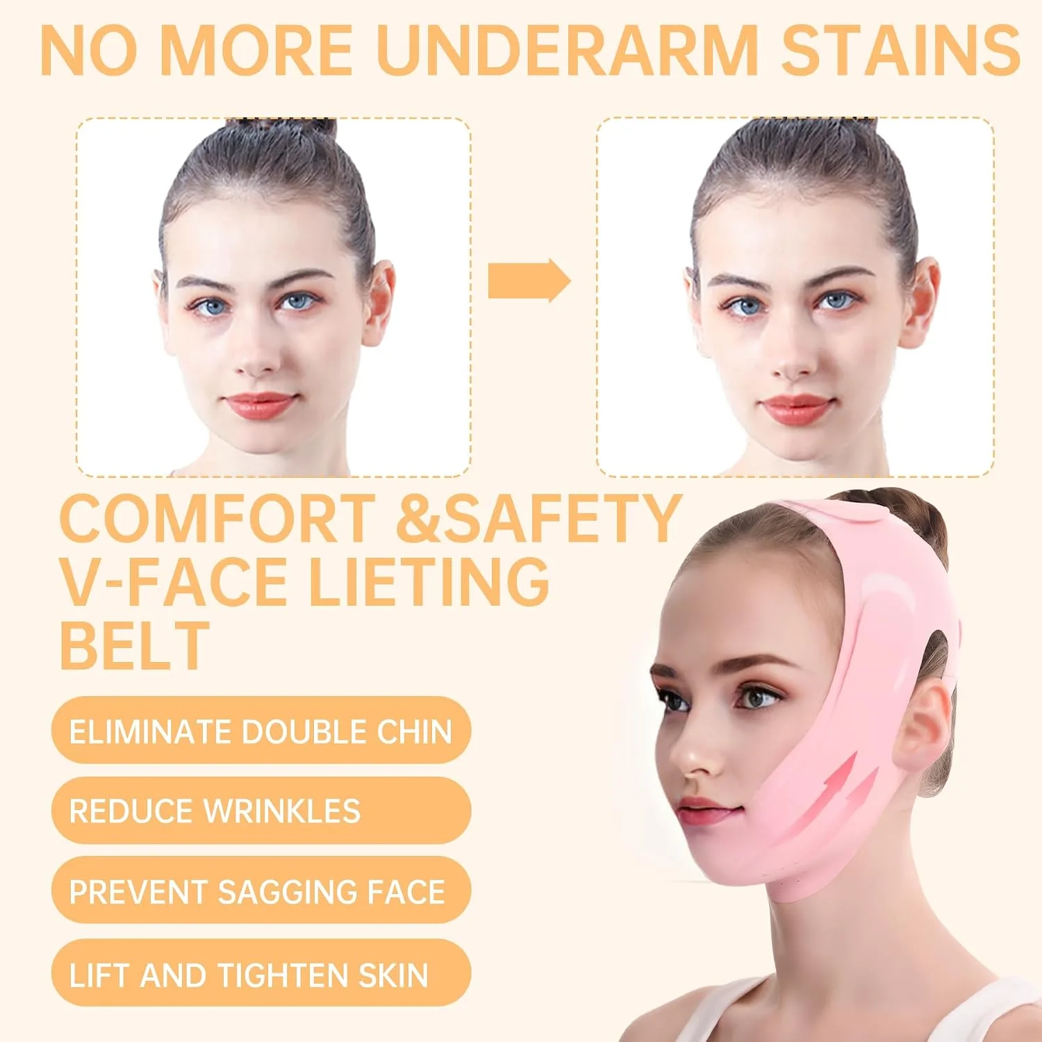 V Line Lifting Mask, Anti Aging Facial Mask for Firming and Contouring V Shape Lift Enhance Skin Elasticity Reduce Fine Lines Revitalize Skin for All Skin Types