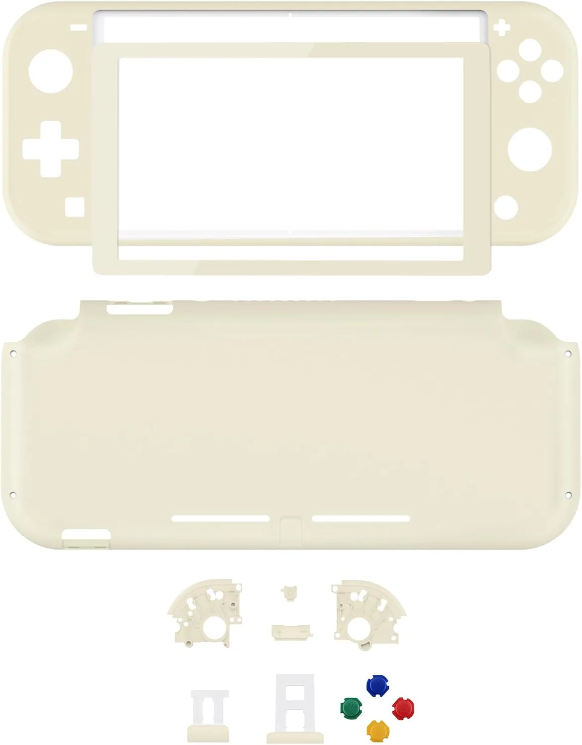 eXtremeRate Antique Yellow DIY Replacement Shell for Nintendo Switch Lite, NSL Handheld Controller Housing w/Screen Protector, Custom Case Cover for Nintendo Switch Lite