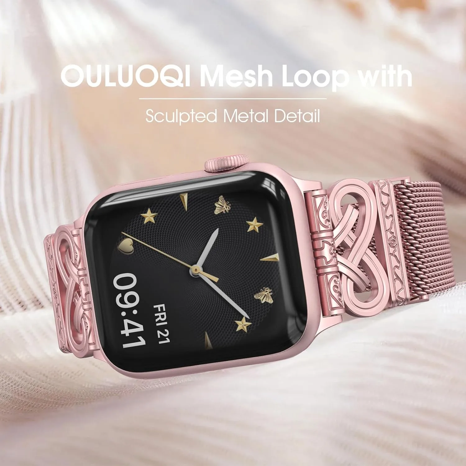 Sculpted Mesh Detail Size M/L Compatible with Apple Watch Bands for Women
