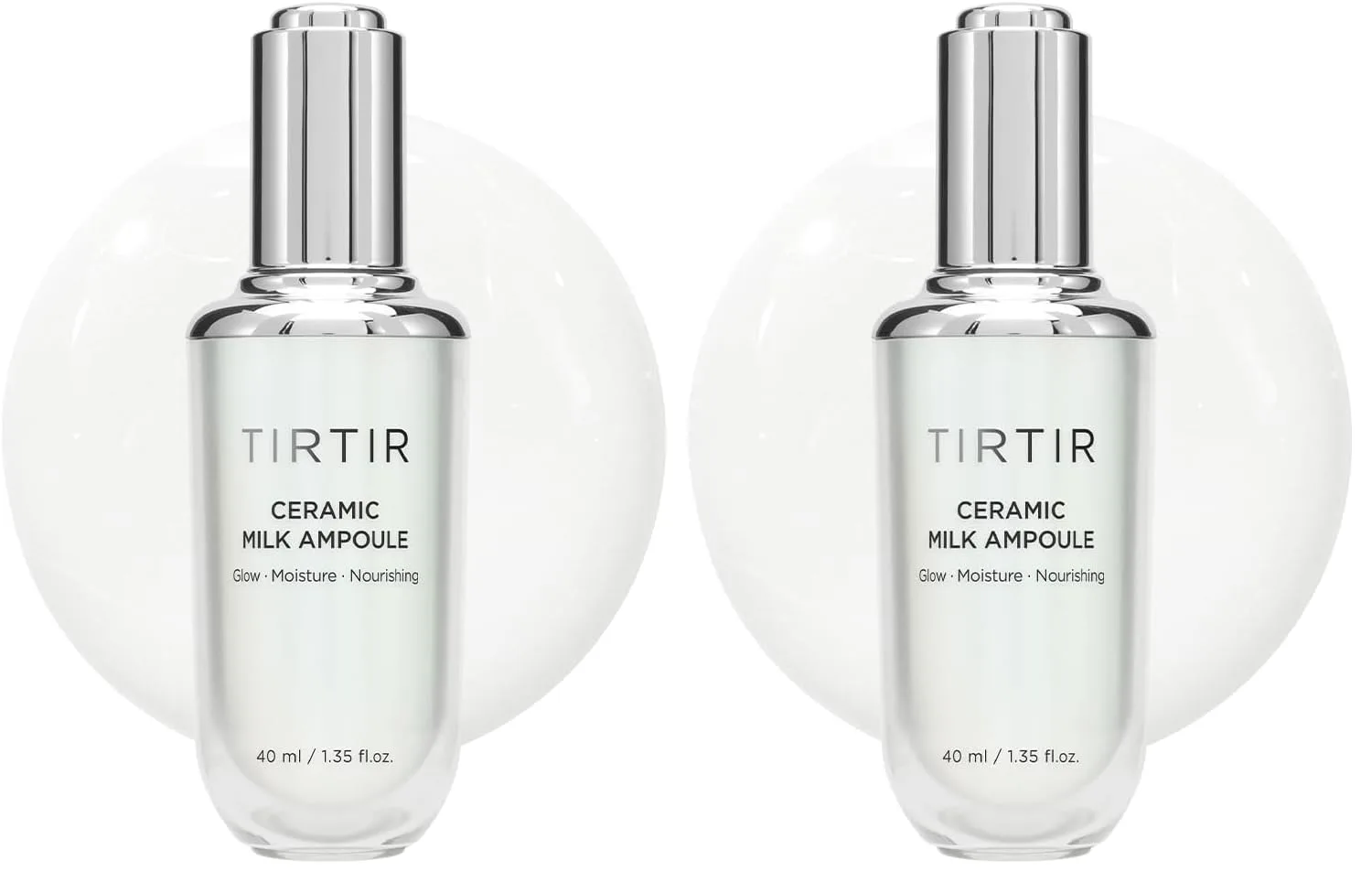 TIRTIR Ceramic Milk Ampoule (1.35 Fl Oz) (Pack of 2)
