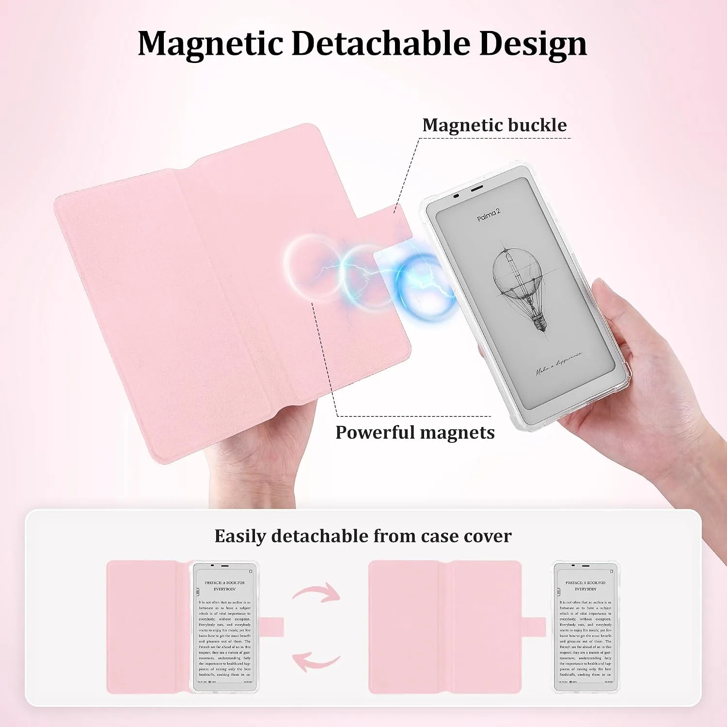 2in1 Case for Onyx BOOX Palma 2 Magnetic Detachable Folio Cover