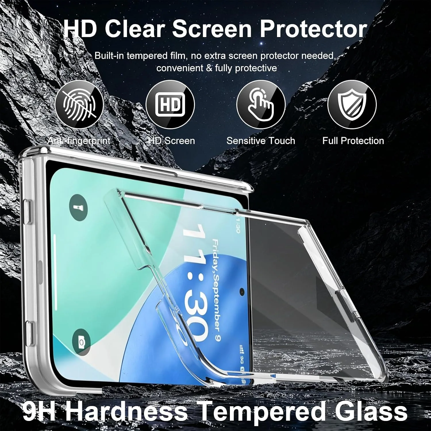 for iPhone Duo Case Compatible with MagSafe, Bulit-in Screen Protector & Spring Hinge Protection, Anti-Yellowing Ultra Strong Magnetic Slim Thin Phone Cover for iPhone Duo (Clear)
