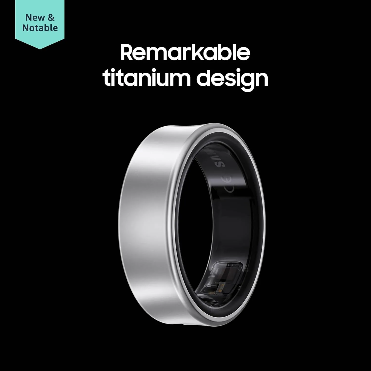 SAMSUNG Galaxy Ring, AI Smart Ring, Size First w/Sizing Kit, No App Subscription, Fitness Monitor, Sleep Tracker, Up to 7-Day Battery, Size 7, Titanium Black (Renewed)