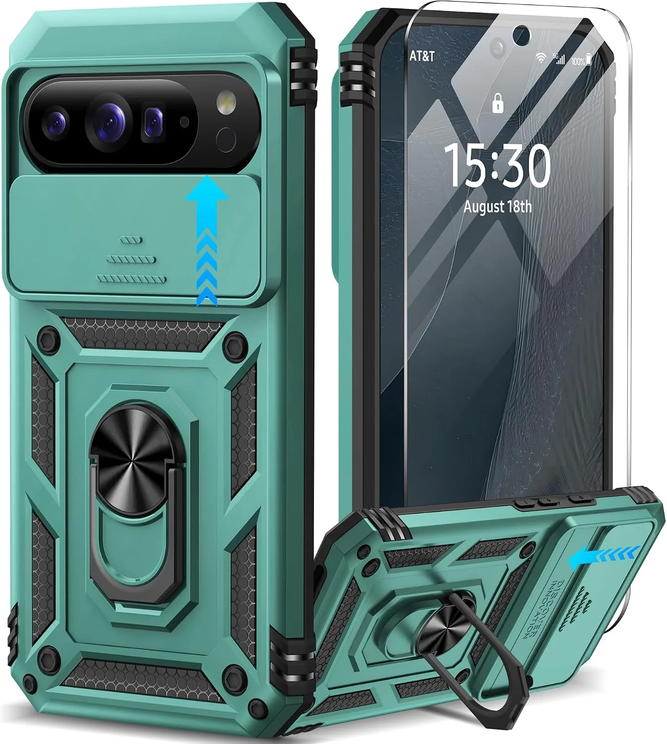 Funda para Google Pixel 11 Pro XL Taisairu con protector de pantalla Verde