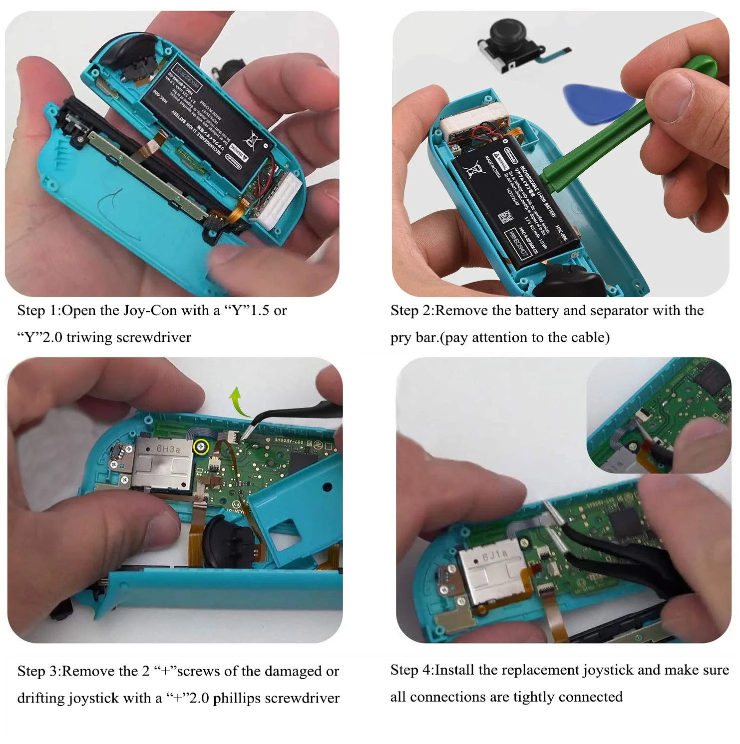 Joycon Repair Kit Joycon Joystick Replacement for Nintendo Switch, 2 Pack