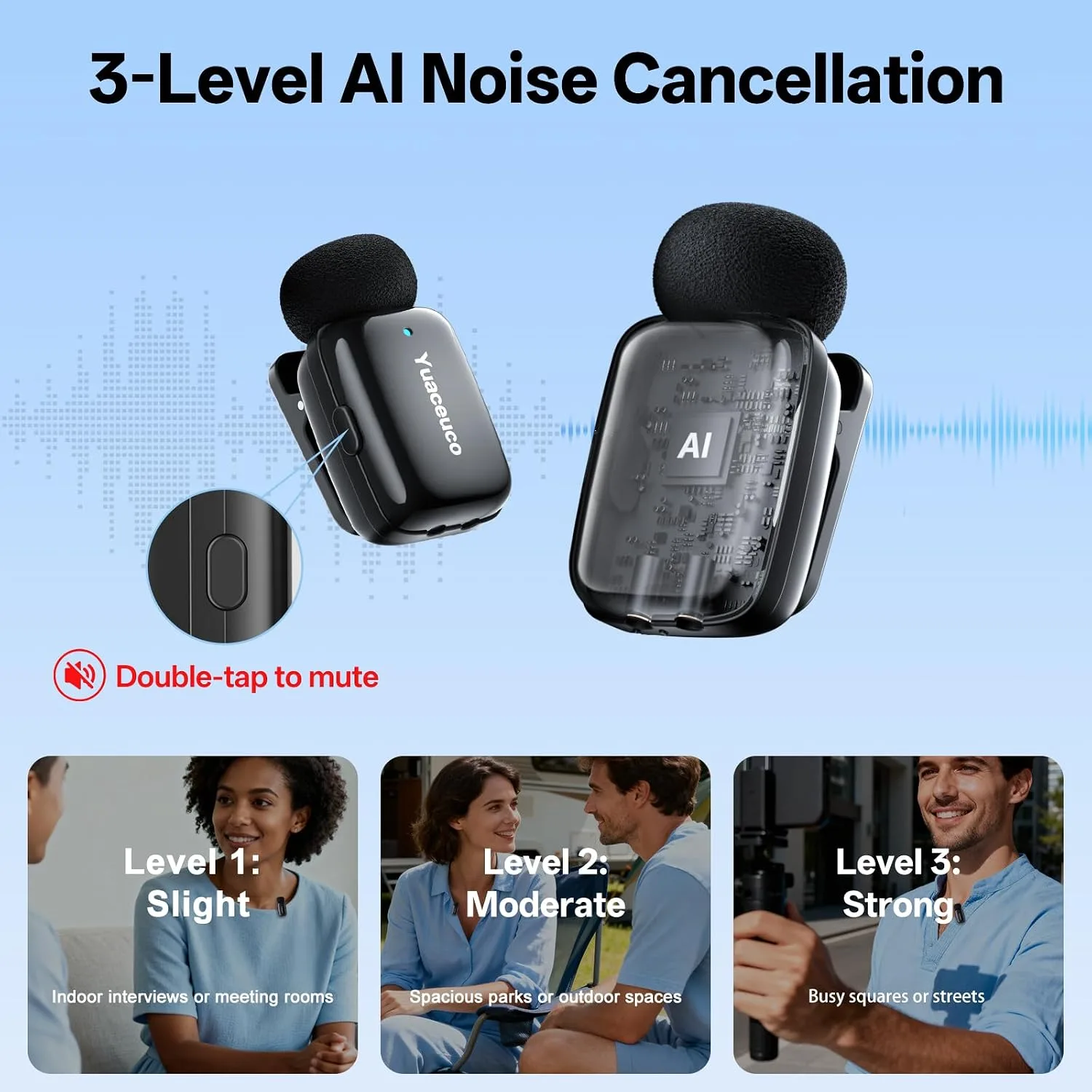 2 Sets Mini Wireless Microphone for iPhone ipad Android