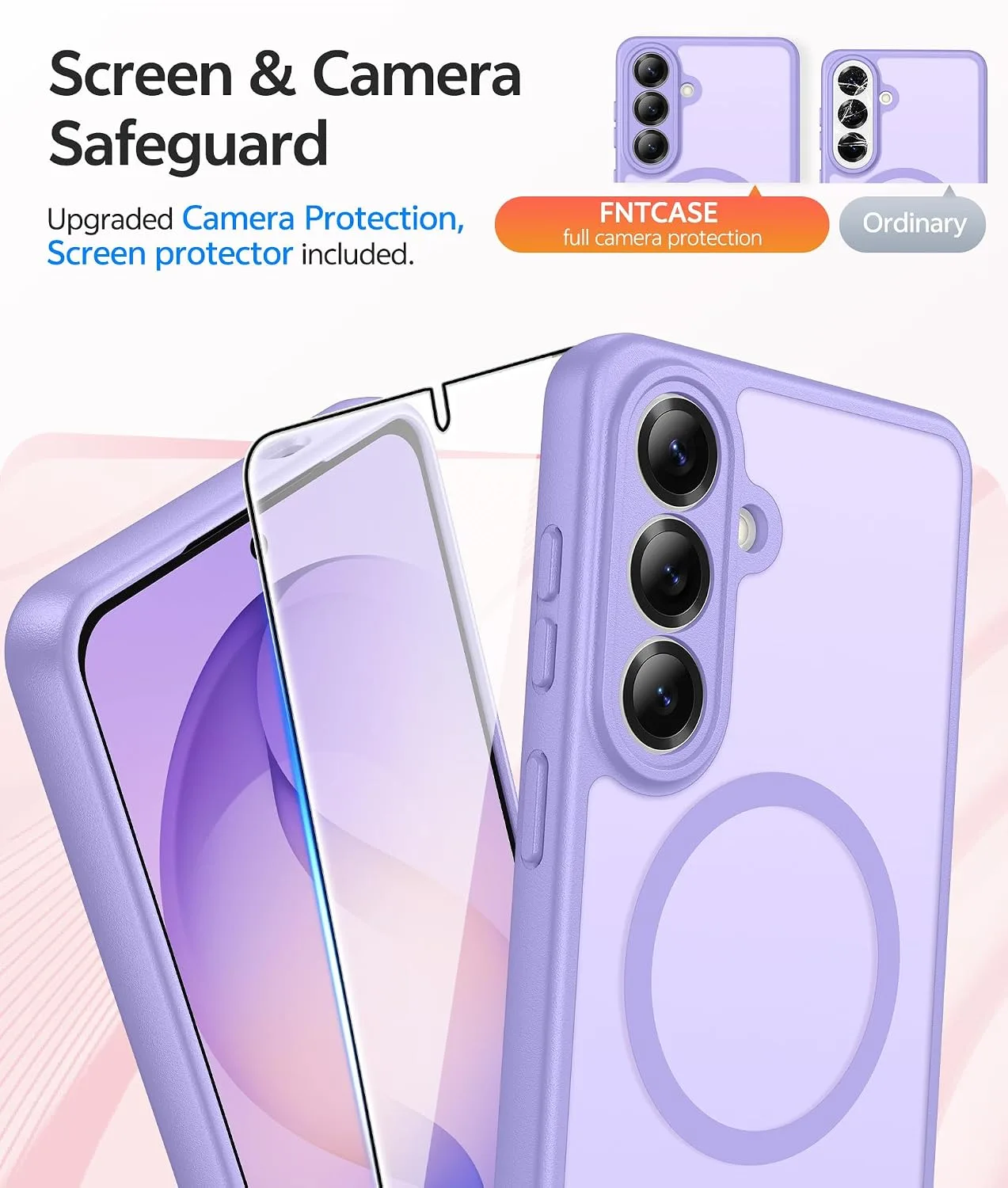 FNTCASE for Samsung Galaxy S26 Case, Fit for Magsafe, Light Purple