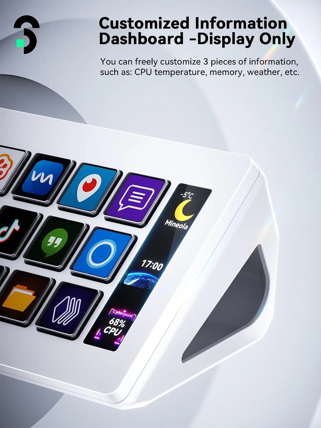 SOOMFON Stream Controller Studio Control Deck 15 Macro Keys and Dashboard