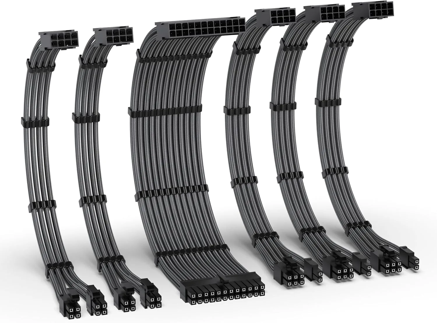 EZDIY-FAB 16AWG PSU Extension Kit, 300MM, 24-Pin/2xEPS/3xPCIe, Carbon