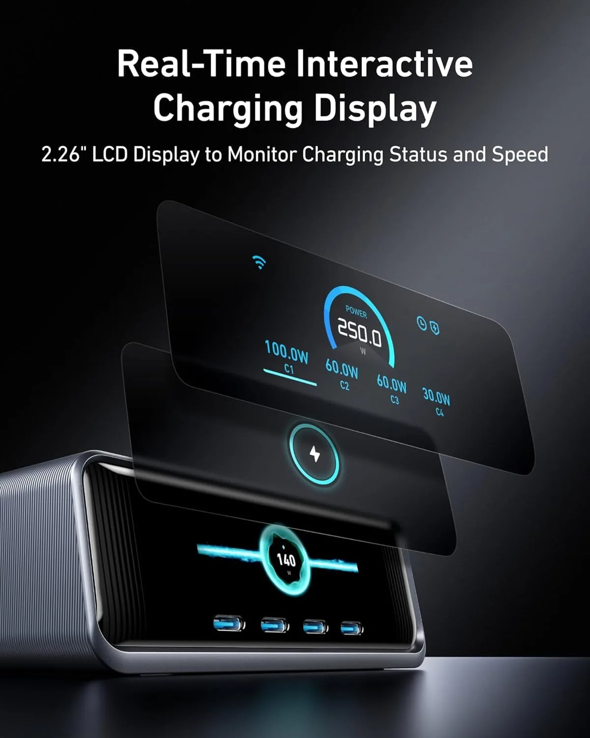 Anker Prime Charging Station, 250W 6-Port GaN USB C Charger