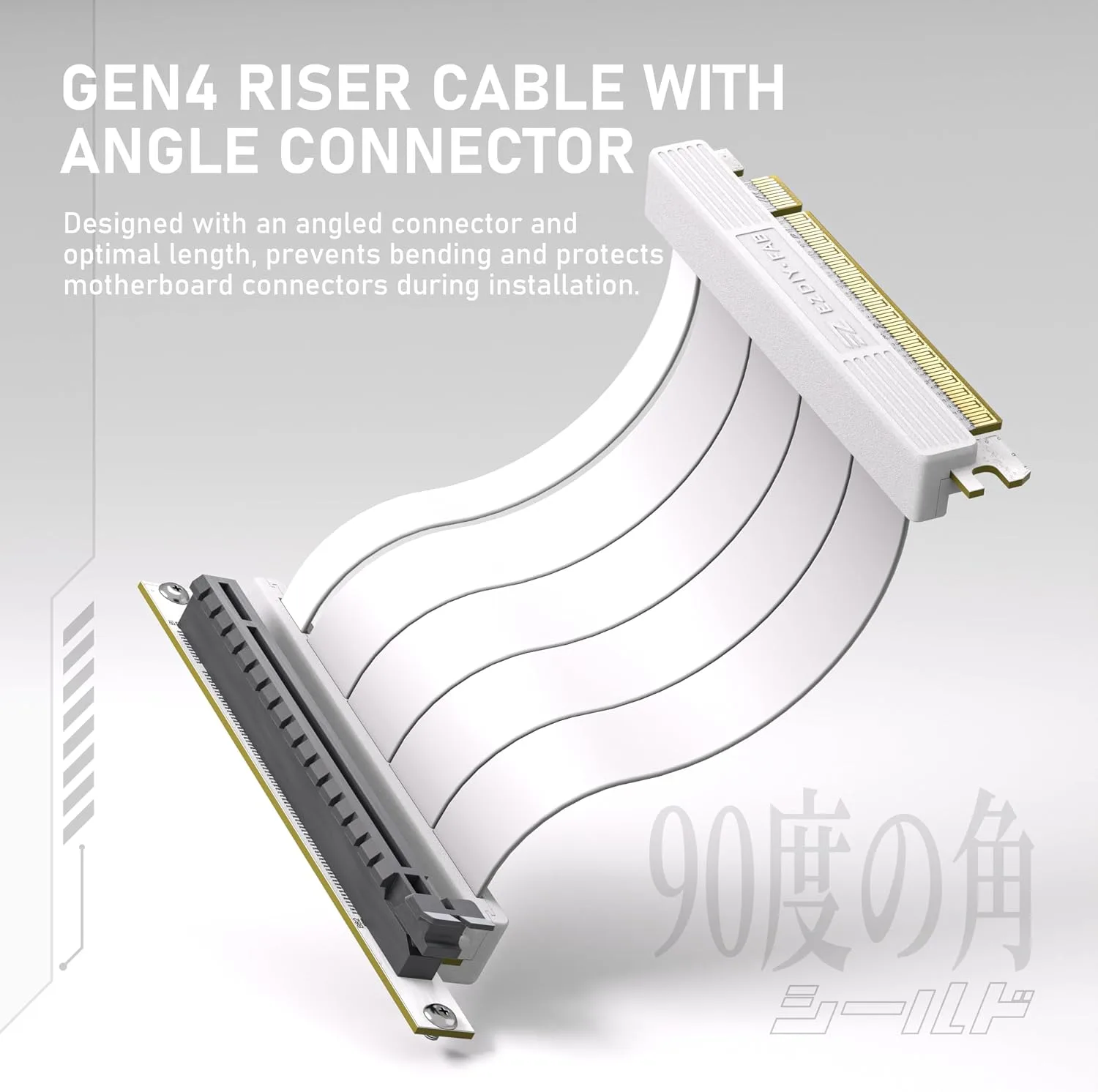 EZDIY-FAB Shield Vertical GPU Mount, 115mm PCIe 4.0 Riser Cable, White