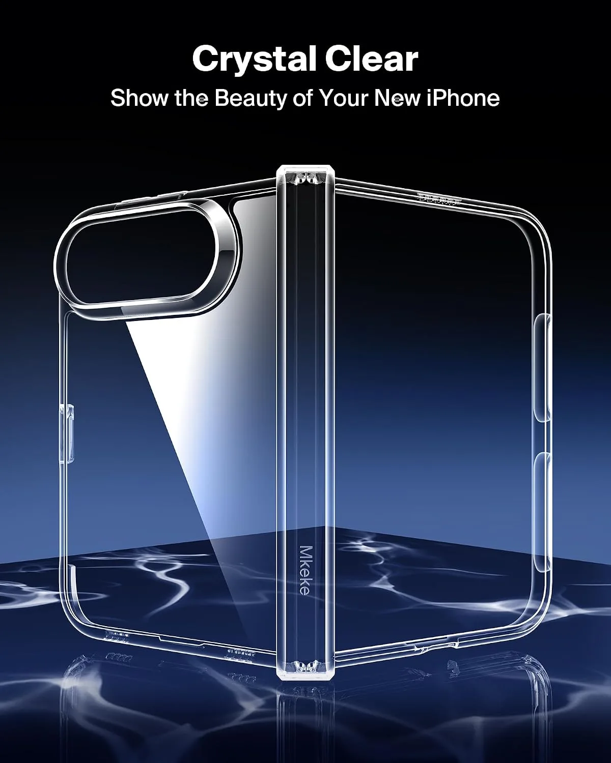 Mkeke for iPhone Duo Case Clear with Full Hinge Protection