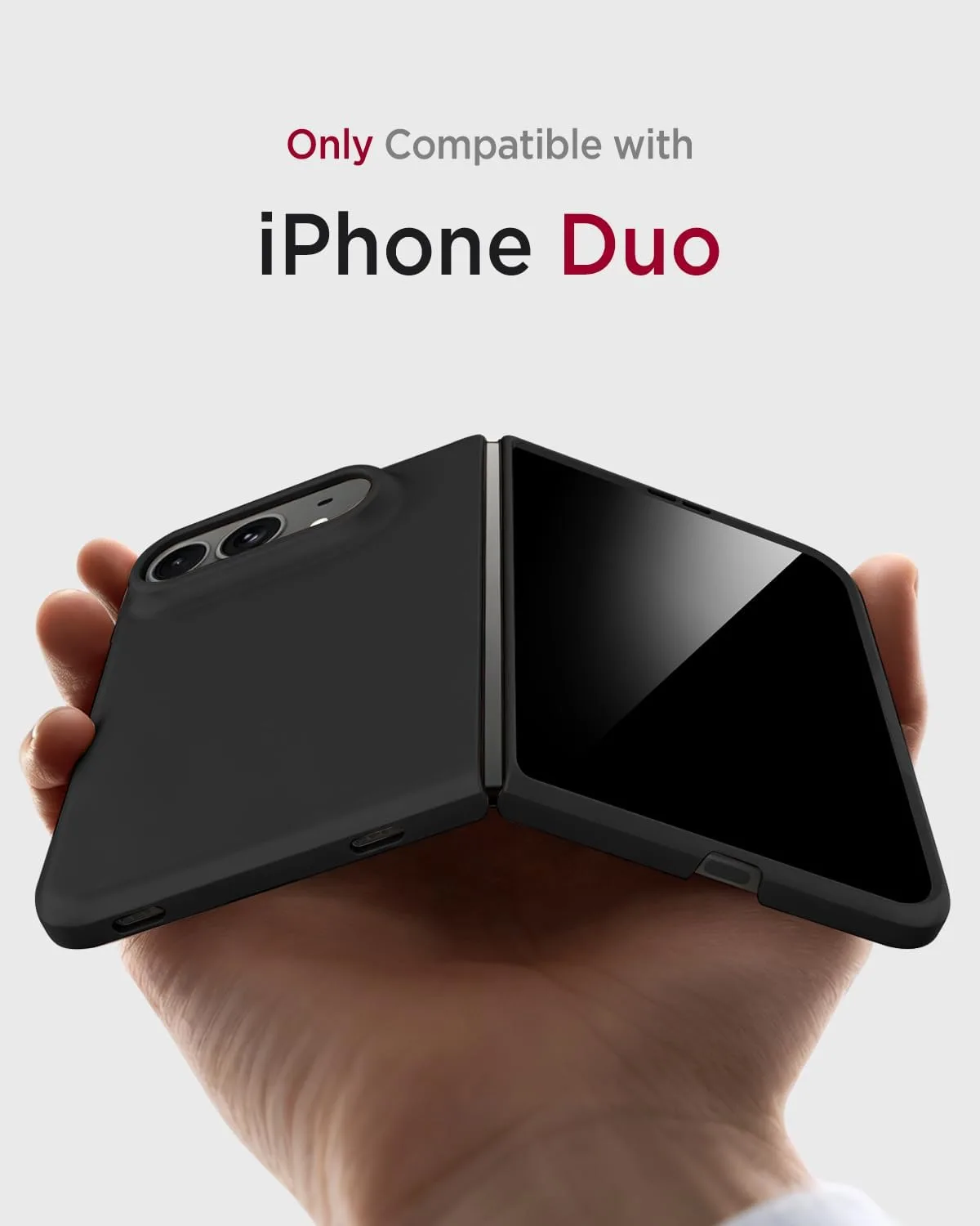 Miimall Magnetic for iPhone Duo Case with Privacy Screen Protector, [Compatible with Magsafe] Ultra Slim Shockproof Anti-Slip Phone Bumper Cover for iPhone Duo 5G Thin Case Black