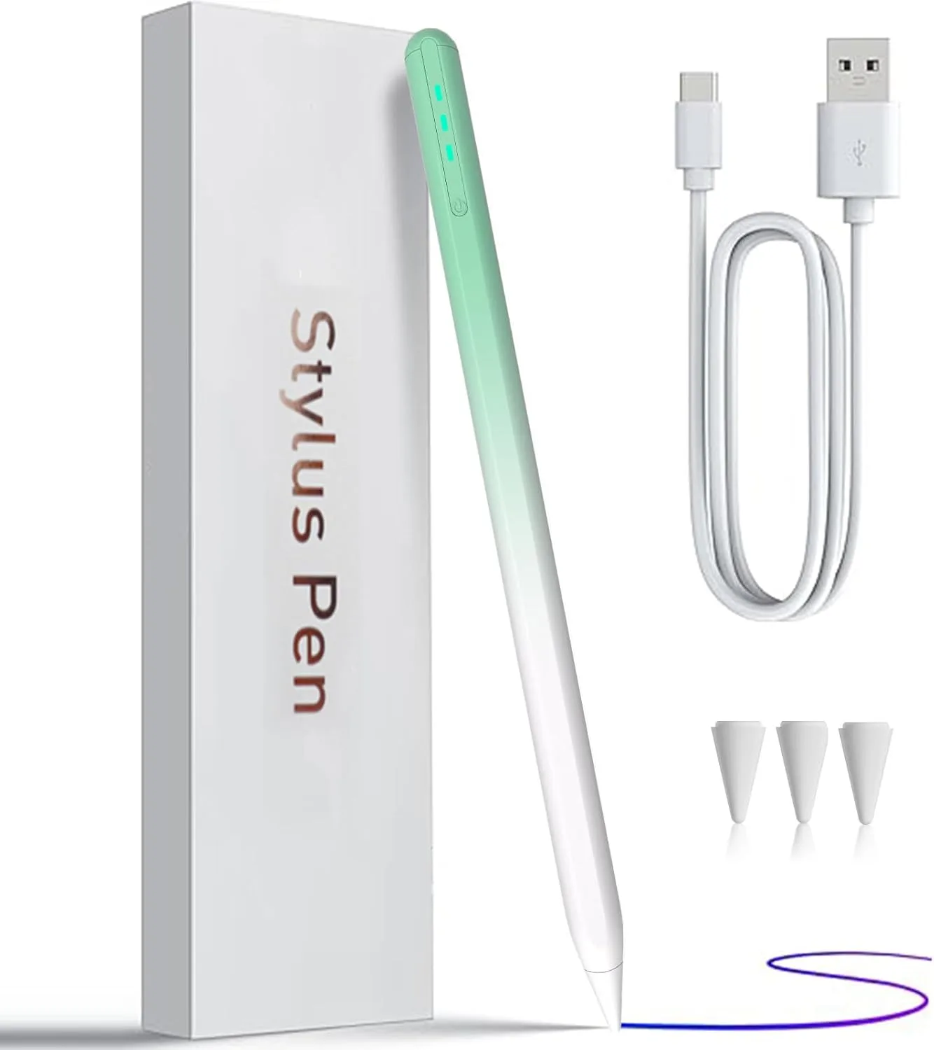 Lápiz Stylus Jxyhmy para iPad Apple Pencil 9ª y 10ª Generación Blanco Verde