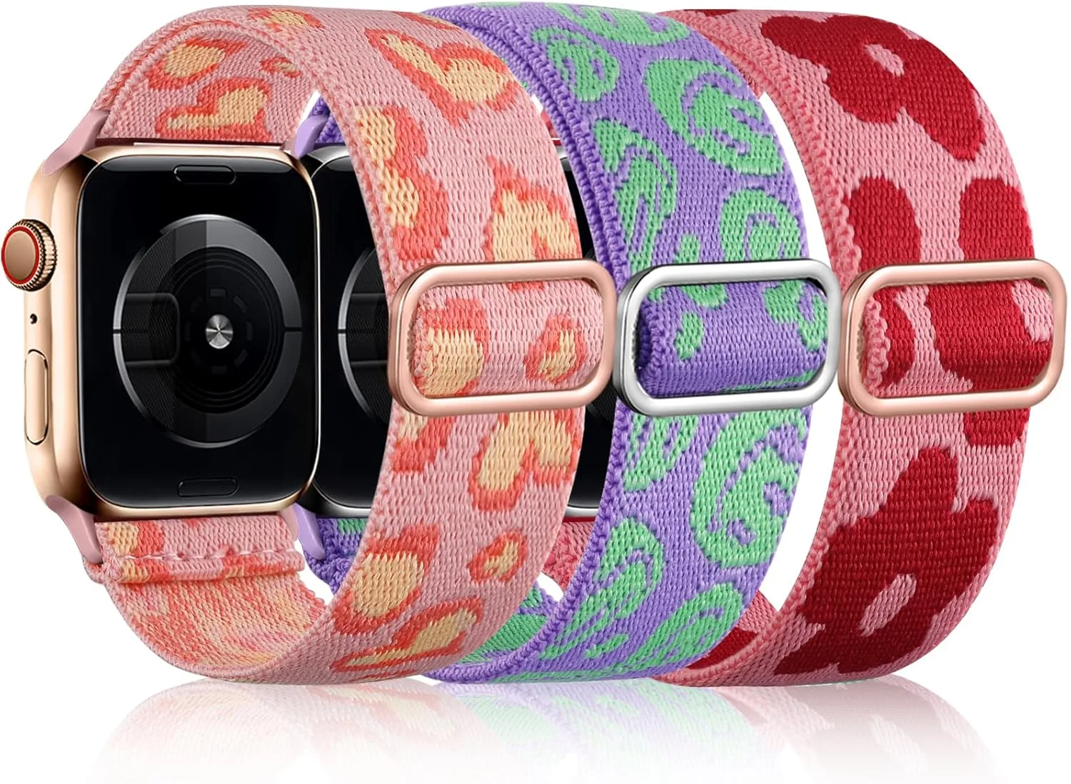 Correas DaQin 3 Pack Nylon Elástico Compatible con Apple Watch
