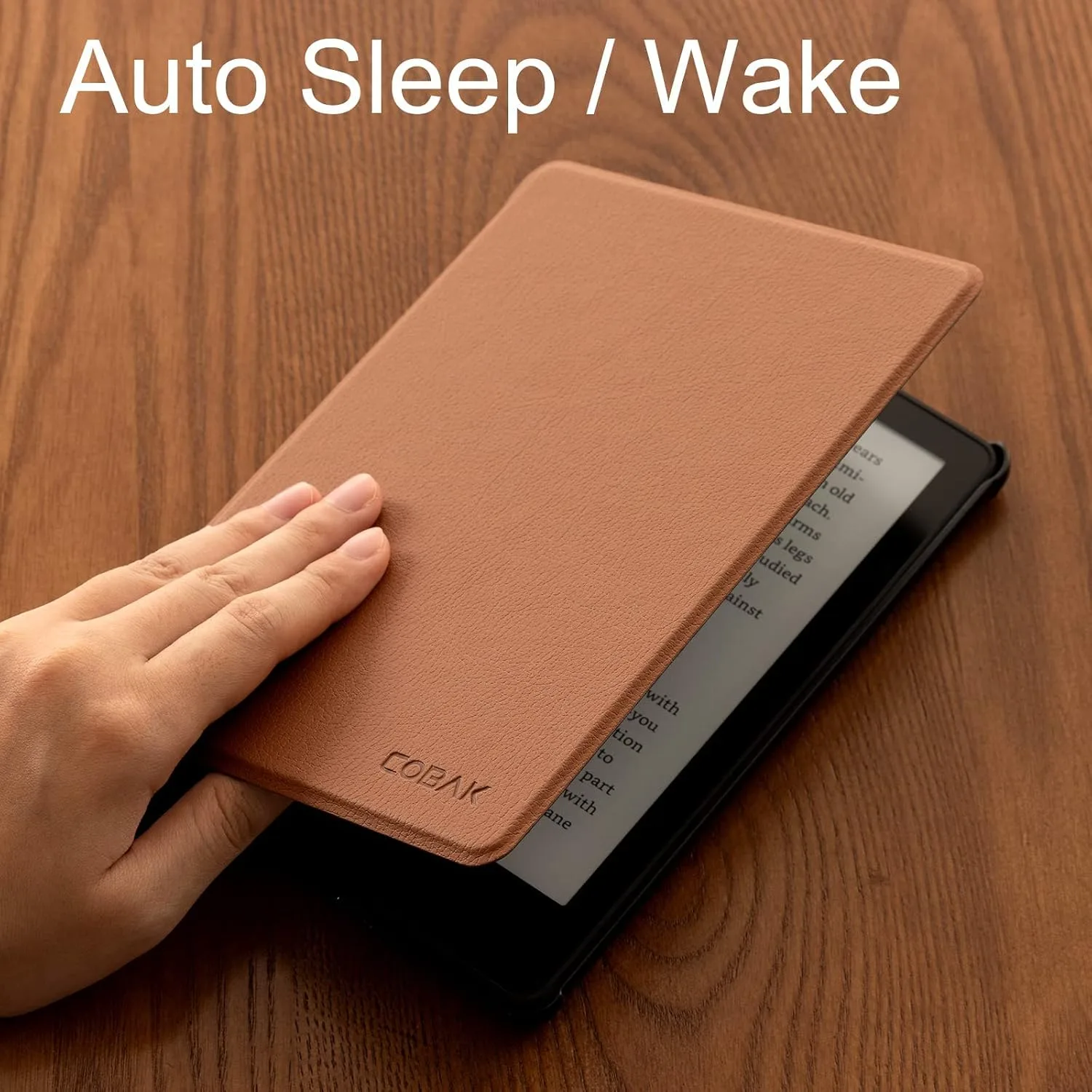 CoBak Case for All New 6 Inch E-Reader 2024 and 2022 (11 Generation) - PU Leather Smart Cover, Auto Sleep and Wake,Lychee Brown