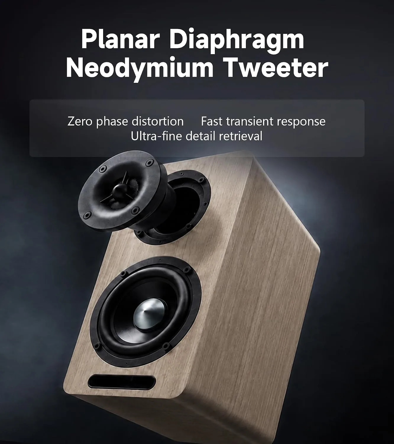 Edifier Airpulse A60 Desktop Hi-Res Bluetooth Bookshelf Speakers, Walnut