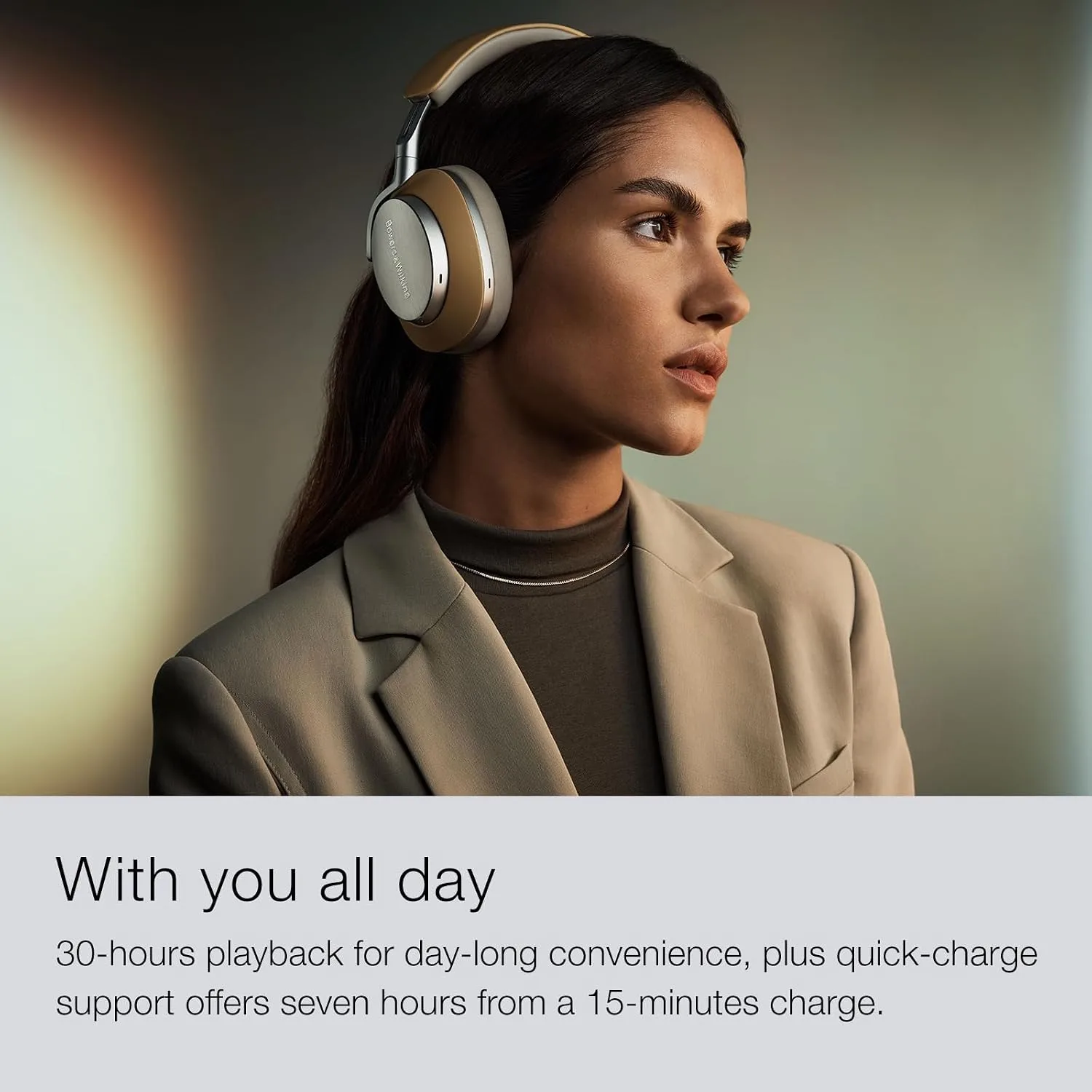 Bowers & Wilkins Px8 Over-Ear Wireless Headphones, Black, Nappa Leather