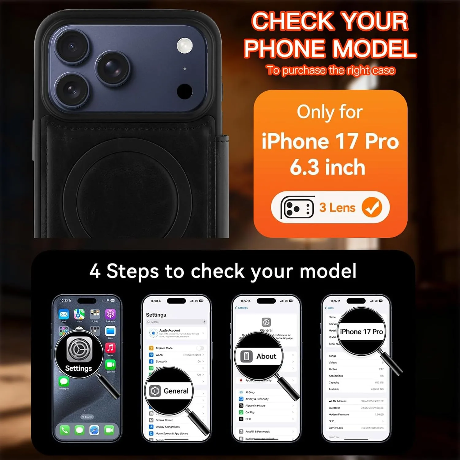 Wallet Phone Case Crafted for iPhone 17 Pro Black