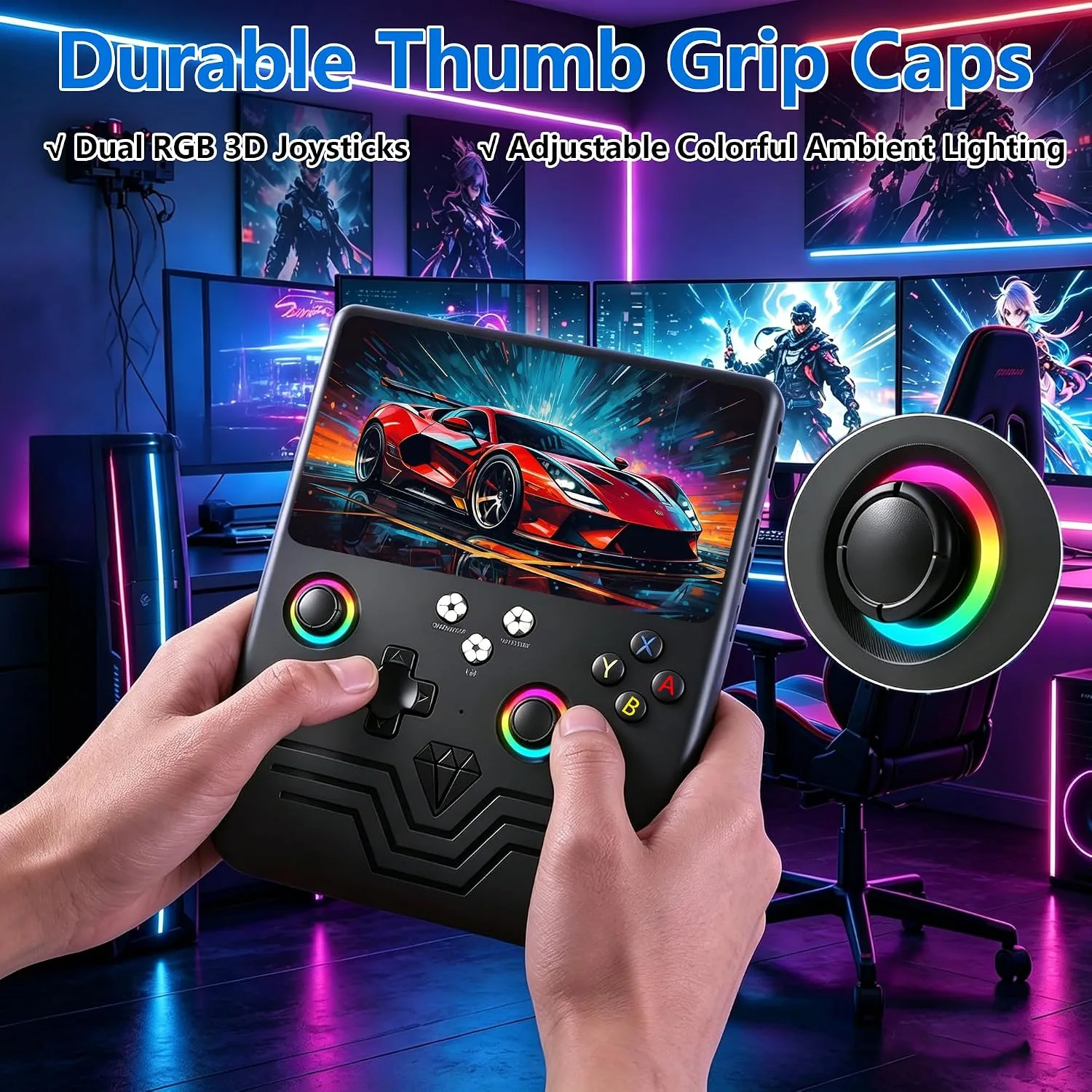 R60MAX Retro Handheld Gaming Console, 6.0-Inch HD IPS Screen, 6000mAh Battery, 40000+ Classic Games Pre-Installed, Save/Load State, Linux OS, Gift for Gamers (Black)