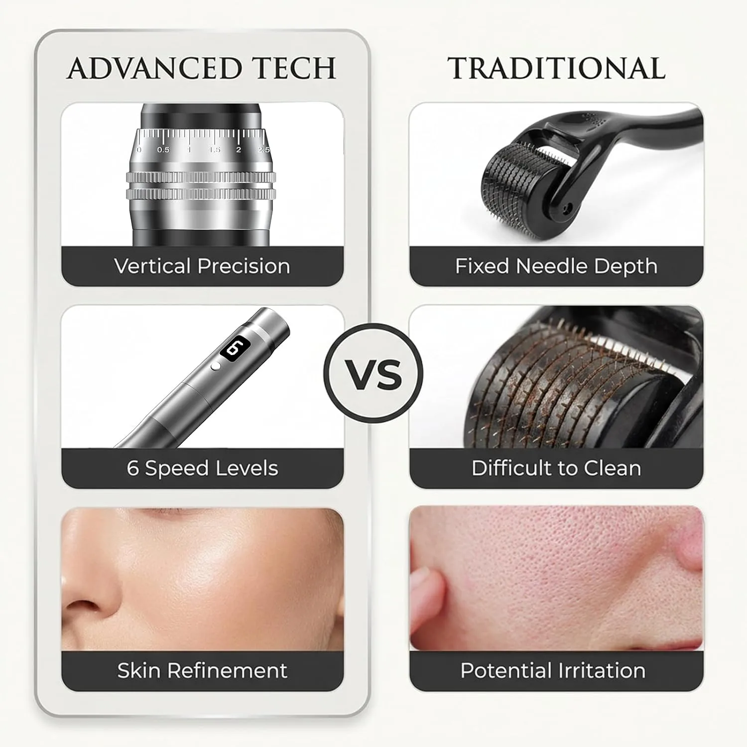 Microneedling Pen – Microneedle Derma Roller Pen for Home Use-0.25MM Grey