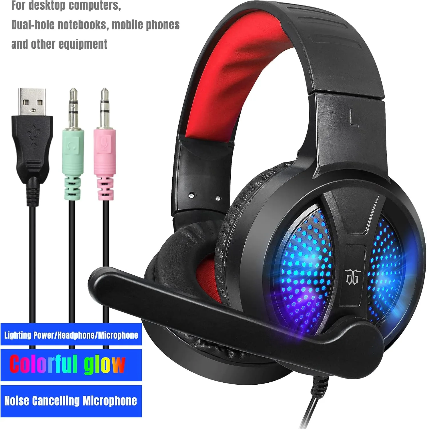 DGG Gaming Keyboard and Mouse, Headphones, Mouse pad Combo for PC Gamers