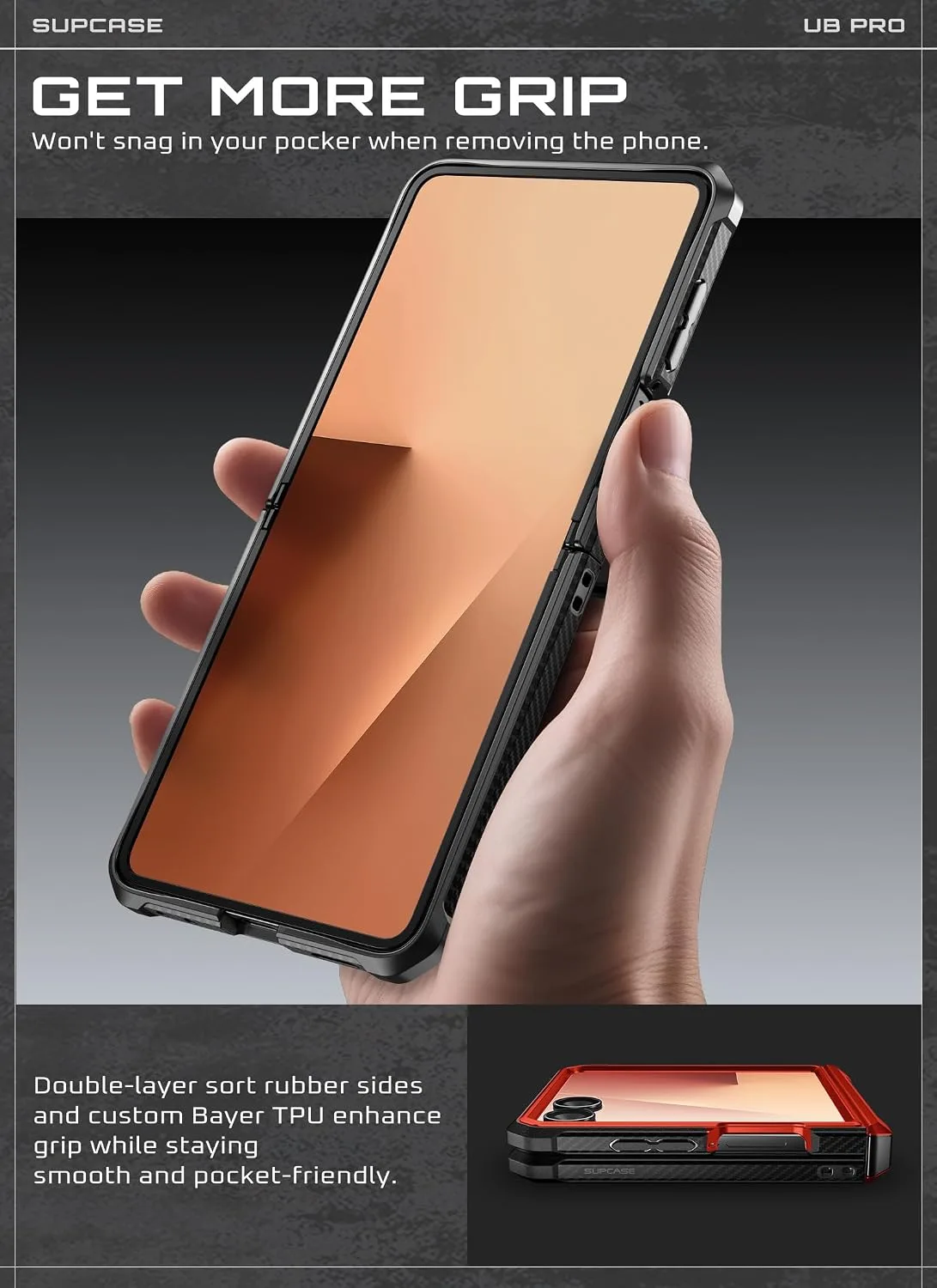 SUPCASE for Samsung Galaxy Z Flip 7 Case with Built-in Kickstand, Ruddy
