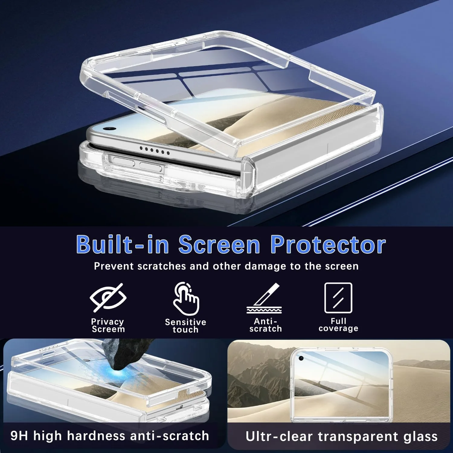 Casetego for iPhone Duo Case Magnetic,with Screen Protector,Light Clear