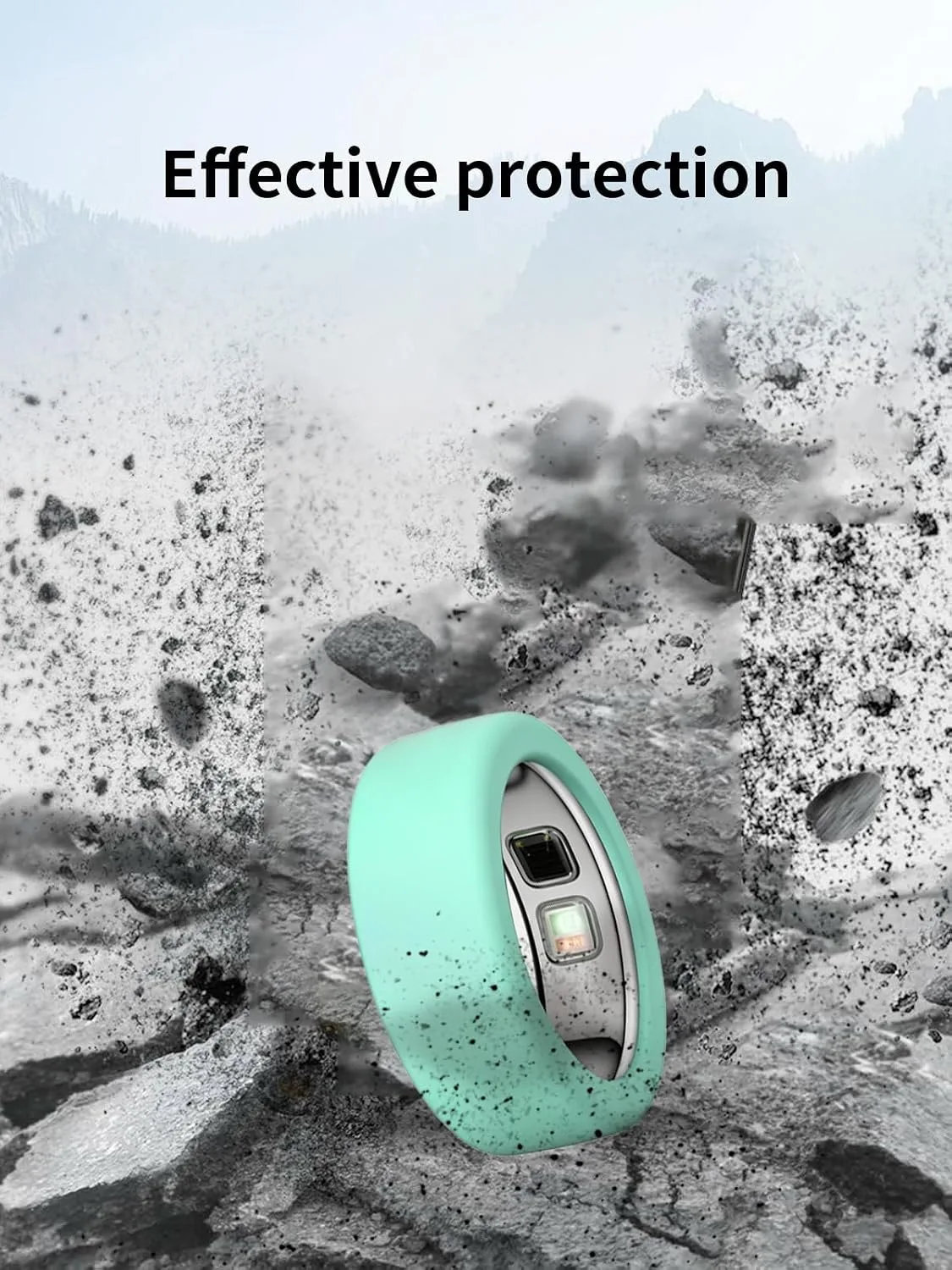 (4 Pack) BOVUGAC for OURA Ring5 Silicone Ring Protector Case.(Size:6~9)