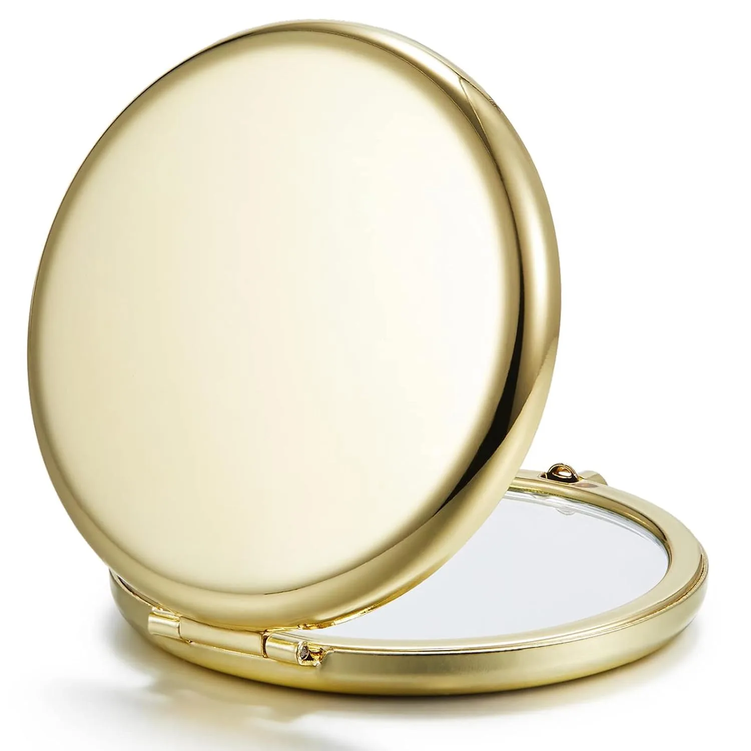 Compact Mirror, 1x/2x Magnification Pocket Mirror, Gold