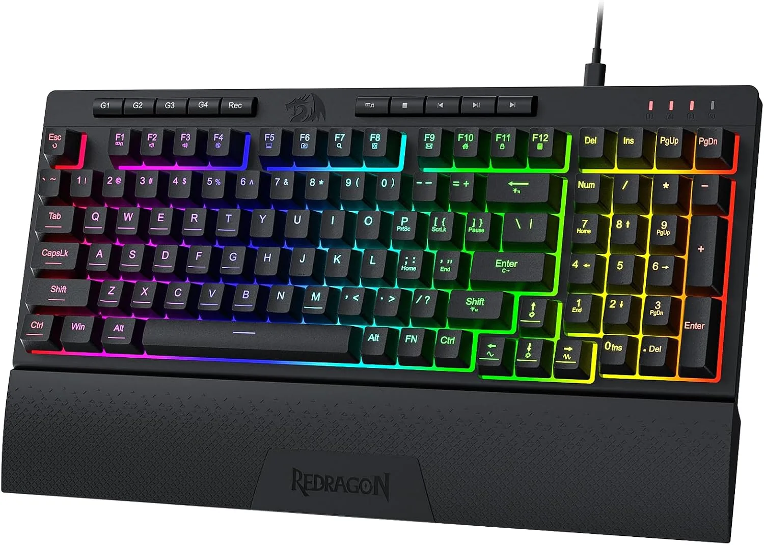 Teclado Gamer Redragon K515 Shiva RGB Cableado 98 Teclas Membrana