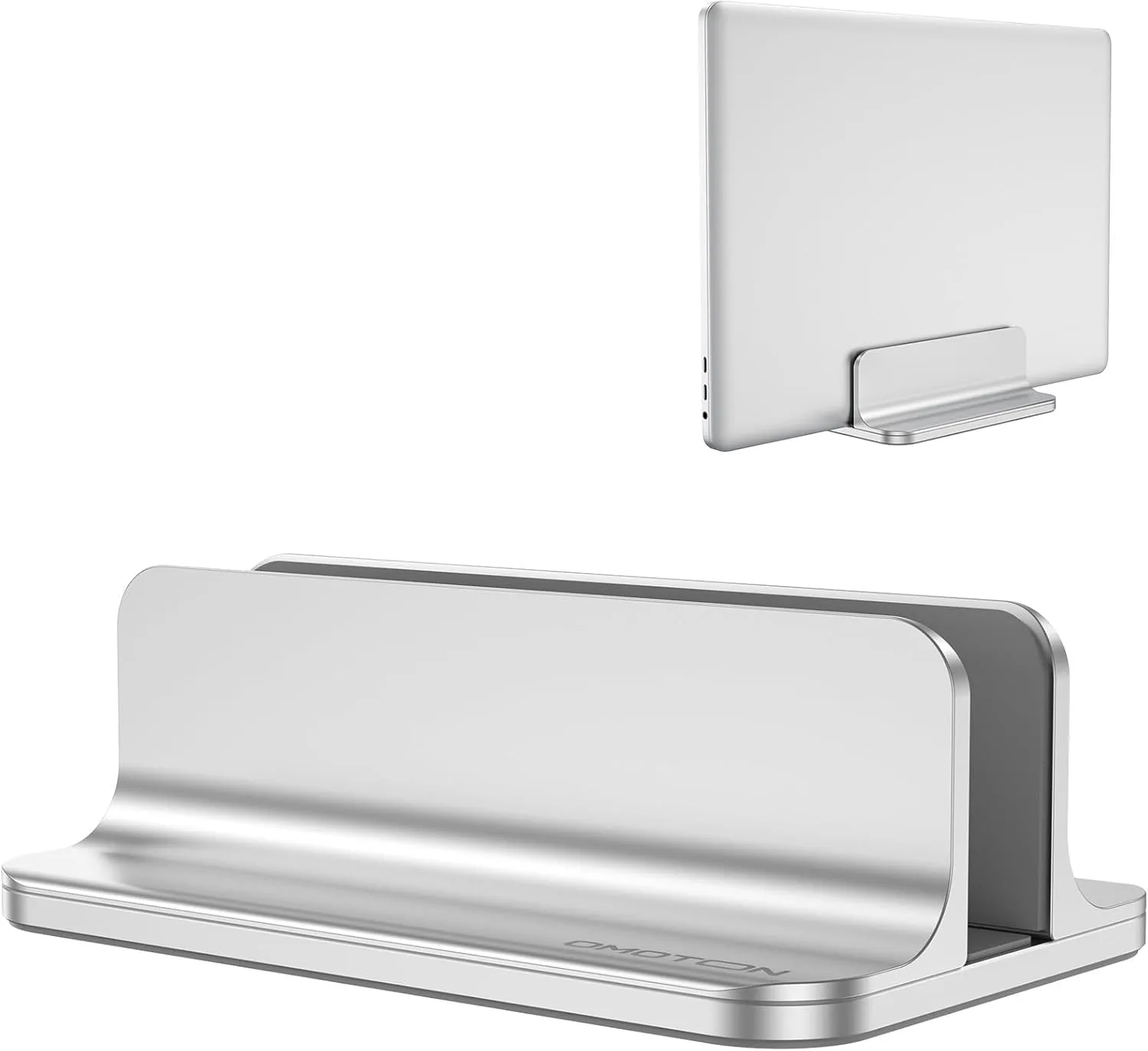 Base vertical para laptop Omoton ajustable color aluminio
