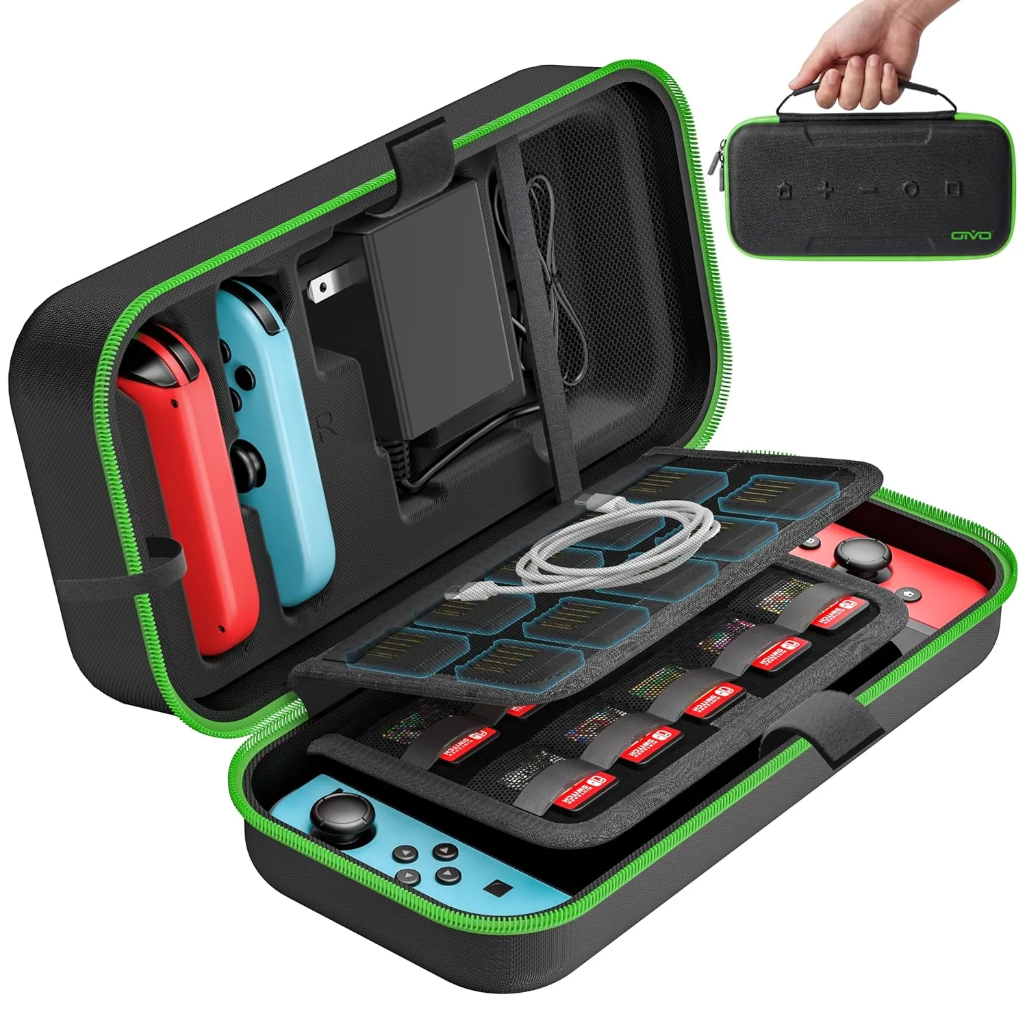 Estuche para Nintendo Switch OIVO OLED Verde