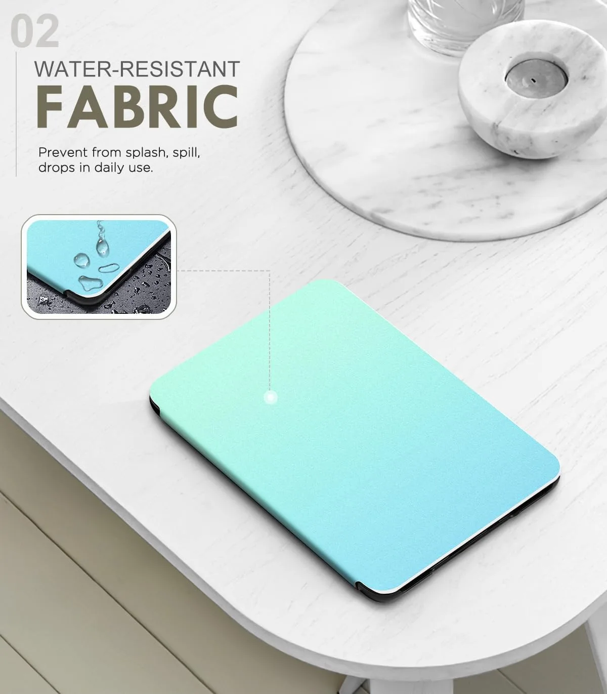 MoKo Case Fits 6" Kindle Basic 11th Generation 2024/2022, Gradient Blue