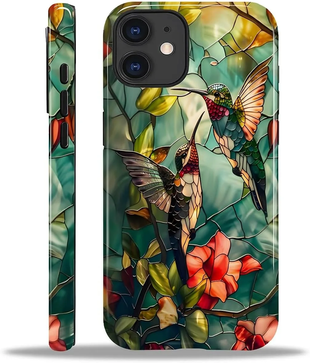 DAIZAG Case for iPhone 11,Mixed 2 Layer Design Shockproof Soft TPU Ddouble Protection Phone Case for iPhone 11-Gorgeous Hummingbird