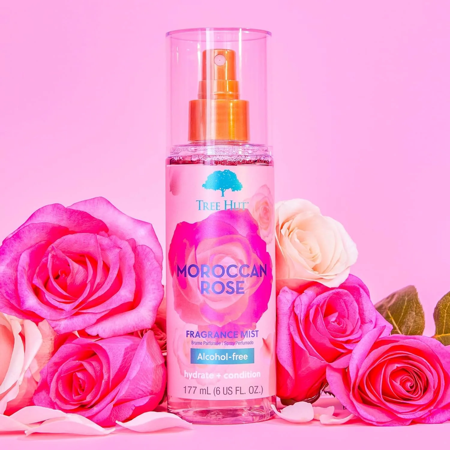 Tree Hut Moroccan Rose Hair & Body Mist, Alcohol-Free Body Spray, 6 Fl Oz