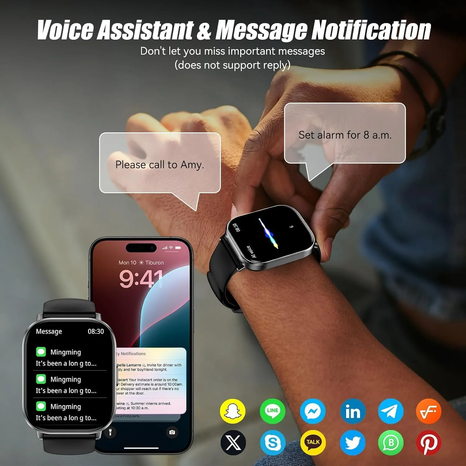 Smart Watch for Men Women, 2.01" HD Fitness Trackers with Heart Rate and Sleep Monitor, Bluetooth Calls & Notifications, 120+ Sport Modes, IP67 Waterproof, Compatible with Android & iOS, Black