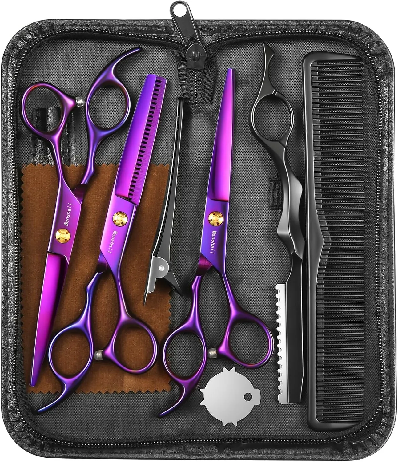 Wenshall Hair Cutting Scissors Professional 6.89 inch Barber Scissors Multifunctional Salon Thinning Scissors Straight Shears Tools for Mother Father Friends' Christmas Gift